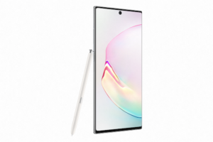 GalaxyNote10+ and stylus in "Aura White"